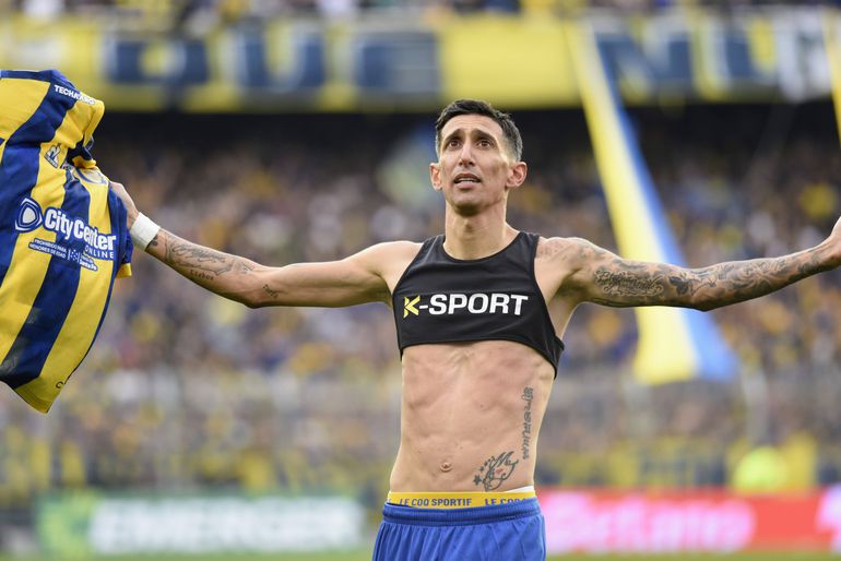Golo e lesão: a reação de Di María à reestreia no Rosario Central