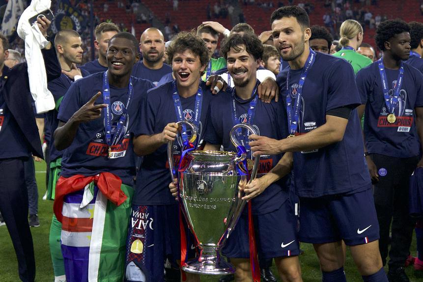 Nuno Mendes, João Neves, Vitinha e Gonçalo Ramos, entretanto vendido ao Milan (IMAGO)
