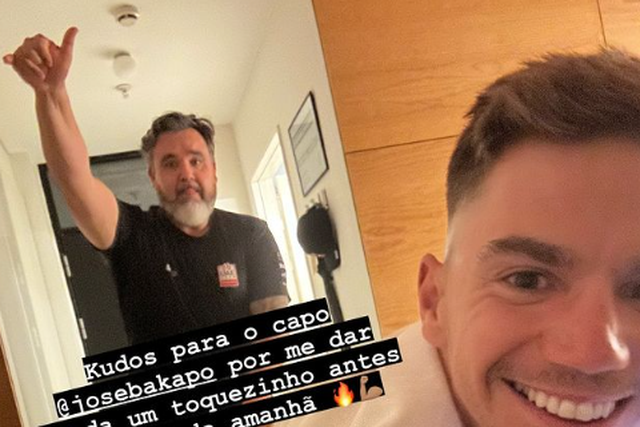 Depois de 19 horas até chegar à Dinamarca... uma massagem para Rui Oliveira