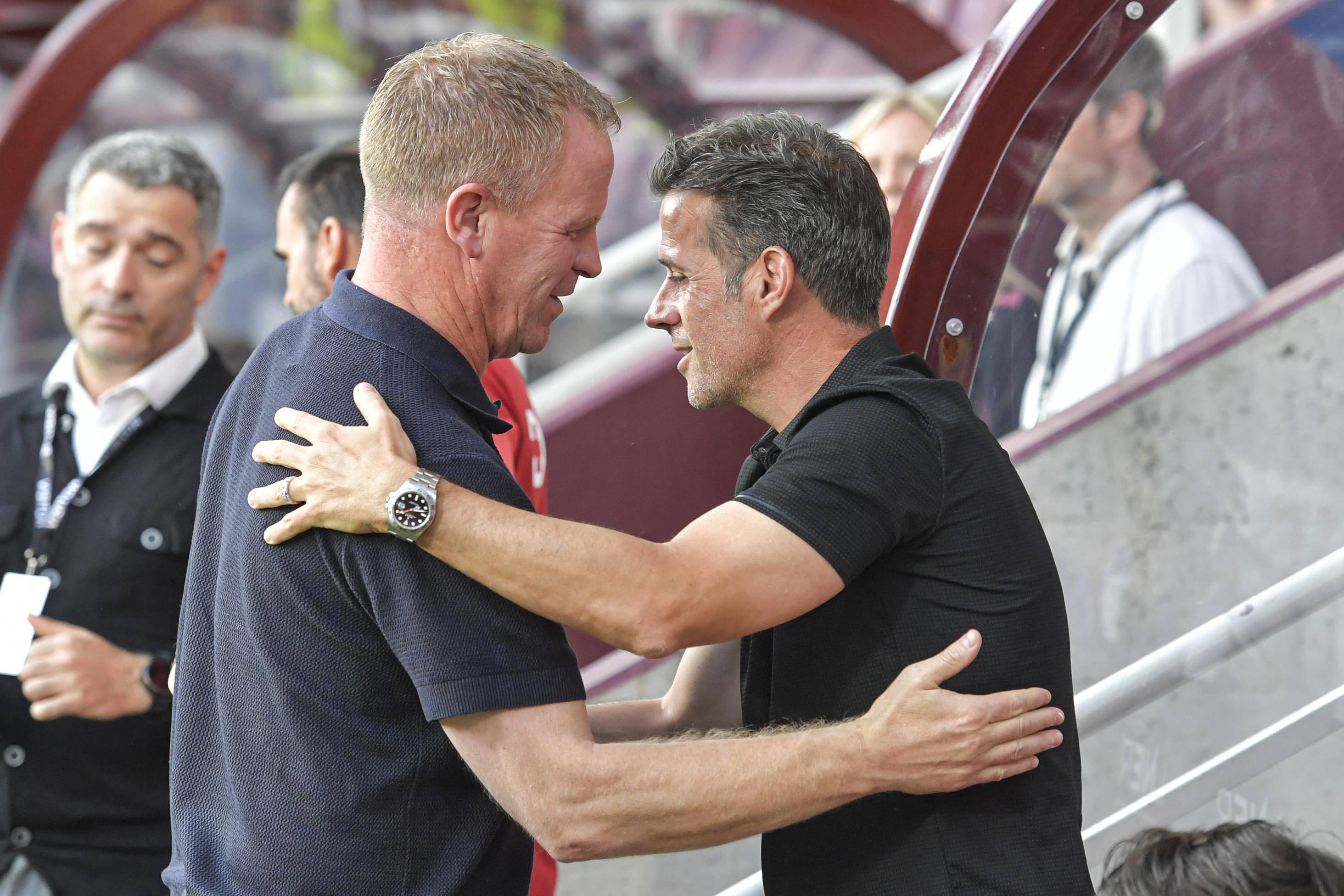 Marco Silva com Vrancken no Hearts-Benfica - Foto: Imago