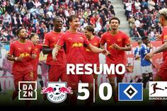 Proscrito de Amorim marca e Leipzig goleia Hamburgo de portugueses (resumo)
