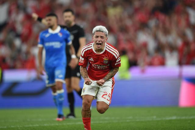 Prestianni voltou a ser figura na vitória do Benfica — Foto: Sérgio Miguel Santos