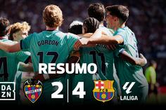 Do passeio ao susto: Barcelona vence Levante em duelo com seis golos (resumo)