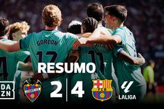 Do passeio ao susto: Barcelona vence Levante em duelo com seis golos (resumo)