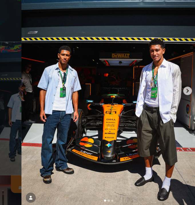 Estrelas VIP no GP de Espanha  - Jude e Jobe Bellingham no paddock da Red Bull (Instagram)