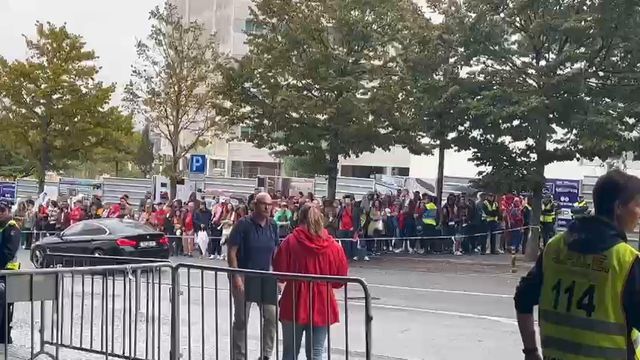 Vídeo: adeptos esperam Seleção à chuva