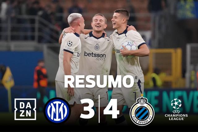 Inter chocado em casa perante Club Brugge e Carlos Forbs (resumo)