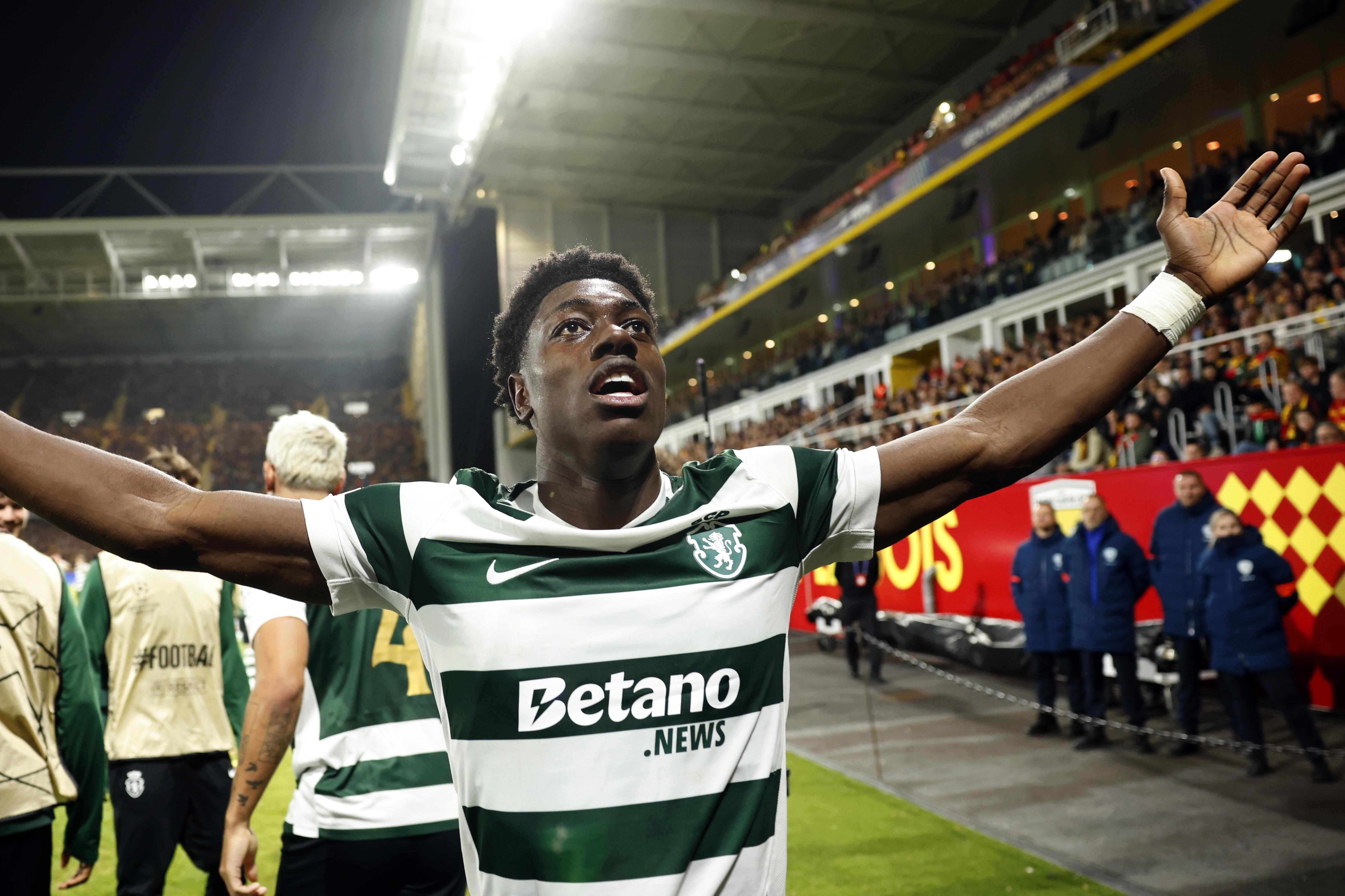 Doumbia em grande plano, marcou o segundo golo do Sporting na vitória em casa do Lens - Foto: EPA