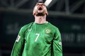 Troy Parrott a celebrar o bis pela República da Irlanda a Portugal em Dublin