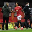 Ole Gunnar Solkjaer, ex-treinador do Manchester United, e Marcus Rashford