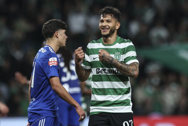 Luis Suárez fez o 5-0 do Sporting frente ao Aves SAD - Foto: Miguel A. Lopes/LUSA