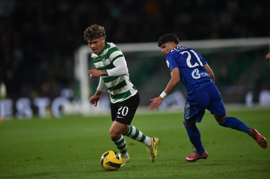 Maxi Araújo fez o 4-0 do Sporting frente ao Aves SAD - Foto: Miguel Nunes