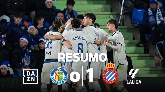 Getafe de Domingos Duarte perde na receção ao Espanhol (resumo)