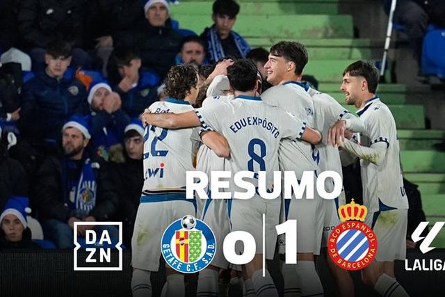 Getafe de Domingos Duarte perde na receção ao Espanhol (resumo)