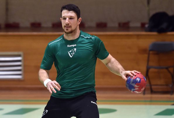 João Gomes no treino na Seleção de andebol