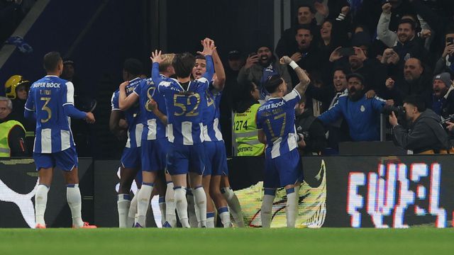 Festejos do FC Porto no clássico depois do golo de Bednarek - Foto: Catarina Morais/Kapta+