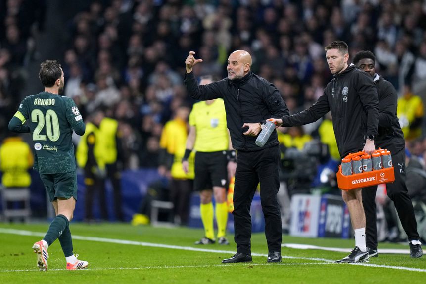 Bernardo Silva e Pep Guardiola
