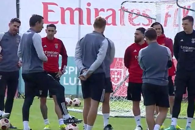 Liga Europa (vídeo): treino do Benfica com uma ausência e quase regresso