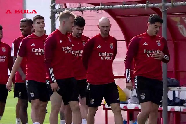 Uma novidade no treino do Benfica