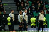 Viktor Gyokeres, Morita e Eduardo Quaresma no jogo da UEFA Champions League 2024 25  entre o Sporting CP  e o Borussia Dortmund  em Alvalade, em 1 de fevereiro de 2025 (Foto: Valter Gouveia/IMAGO)