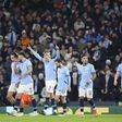 Festejos dos jogadores do Manchester City