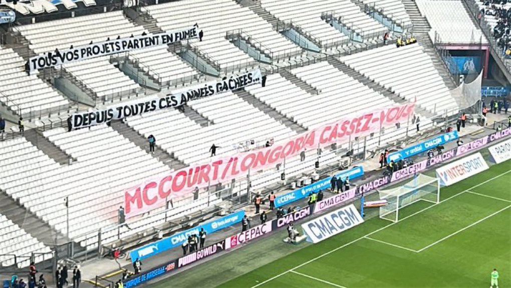 Ultras do Marselha em protesto (D.R)