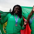 Jessica Inchude e Eliana Bandeira no pódio da Taça da Europa de Lançamentos