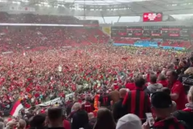 O relvado do estádio do Leverkusen está assim