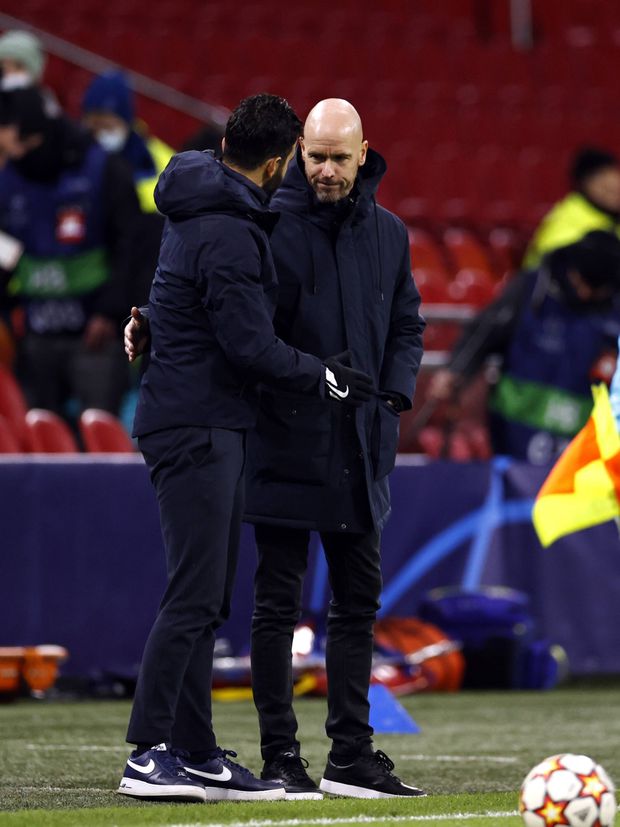 Ruben Amorim e Erik Ten Hag defrontaram-se em Amesterdão no Ajax-Sporting