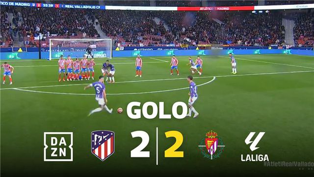 Barreira trai Oblak e Valladolid marca de livre direto (vídeo)