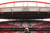 Fabrizio Miccoli, 45 anos, no Estádio da Luz, com a camisola que vestiu duas épocas no Benfica