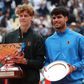 Jannik Sinner e Carlos Alcaraz após a final do Master de Monte Carlo, ganha pelo primeiro      Fotografia Imago