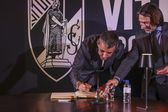 António Miguel Cardoso e Belmiro Pinto dos Santos, na tomada de posse dos Órgãos Sociais para o triénio 2025-2028, em março do ano passado - Foto: Vitória de Guimarães