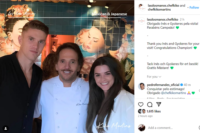 Fotografia de Gyokeres com a namorada... eliminada das redes sociais