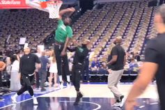 O aquecimento de Neemias Queta para o jogo 4 da final da NBA