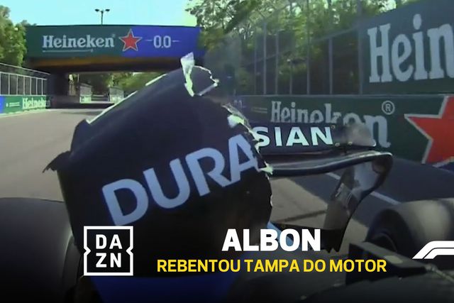 Albon acelerou tanto que a cobertura do Williams voou