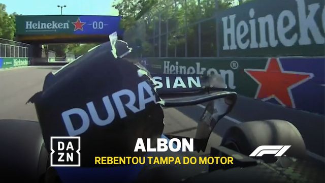 Albon acelerou tanto que a cobertura do Williams voou