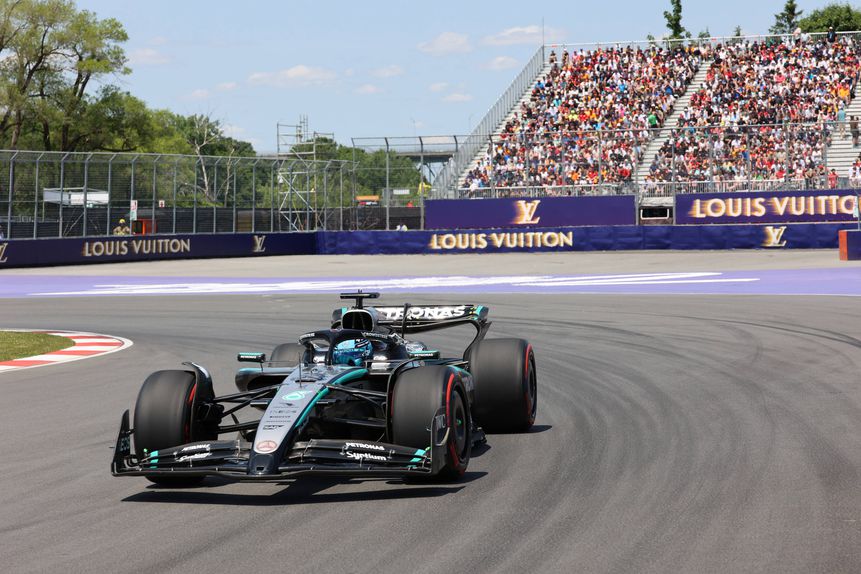 George Russell em ação no circuito Gilles-Villeneuve, em Montreal