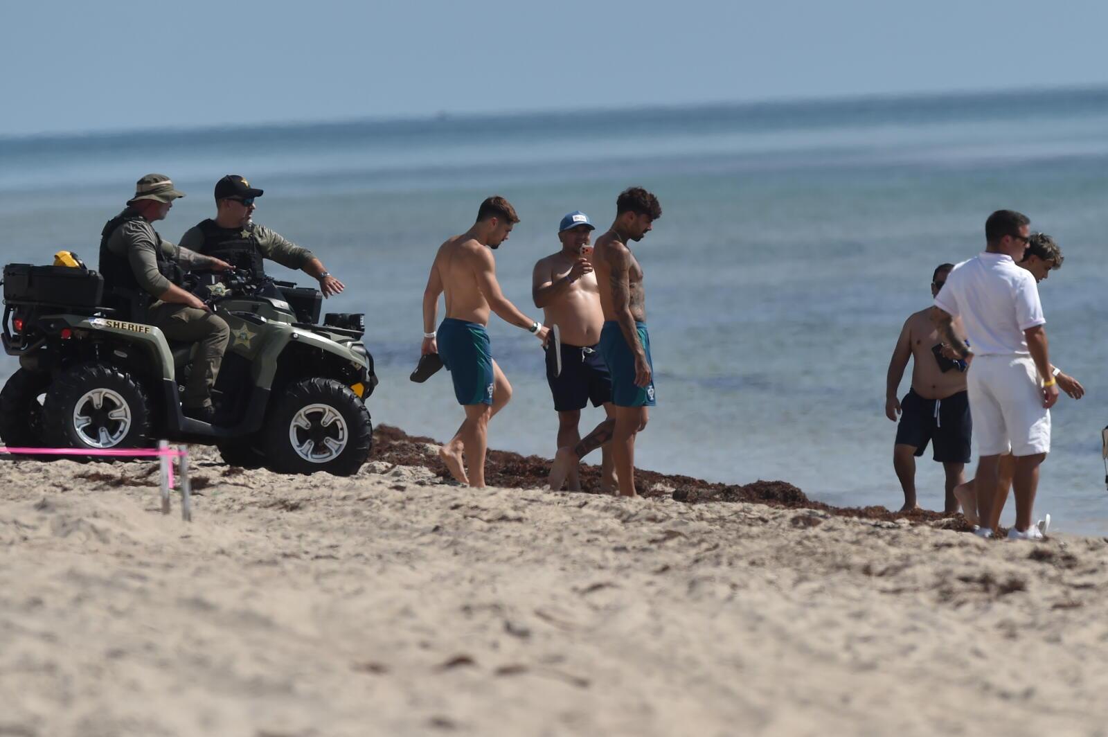 Jogadores da Seleção na praia em Palm Beach - Foto: Miguel Nunes
