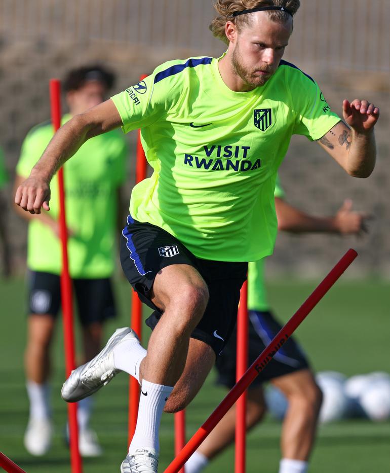 Morten Hjulmand a treinar - Foto: Atlético Madrid