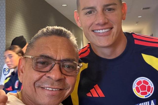James Rodríguez com o pai de Luis Díaz - Foto: @mane_diaz_26