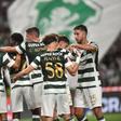 Jogadores do Sporting festejam golo marcado ao V. Guimarães - Foto: Miguel Nunes