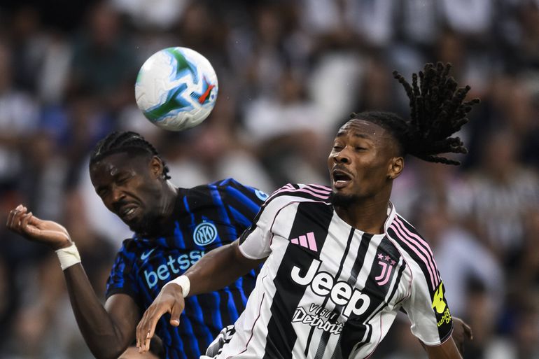 Marcus e Khephren Thuram no encontro entre Juventus e Inter