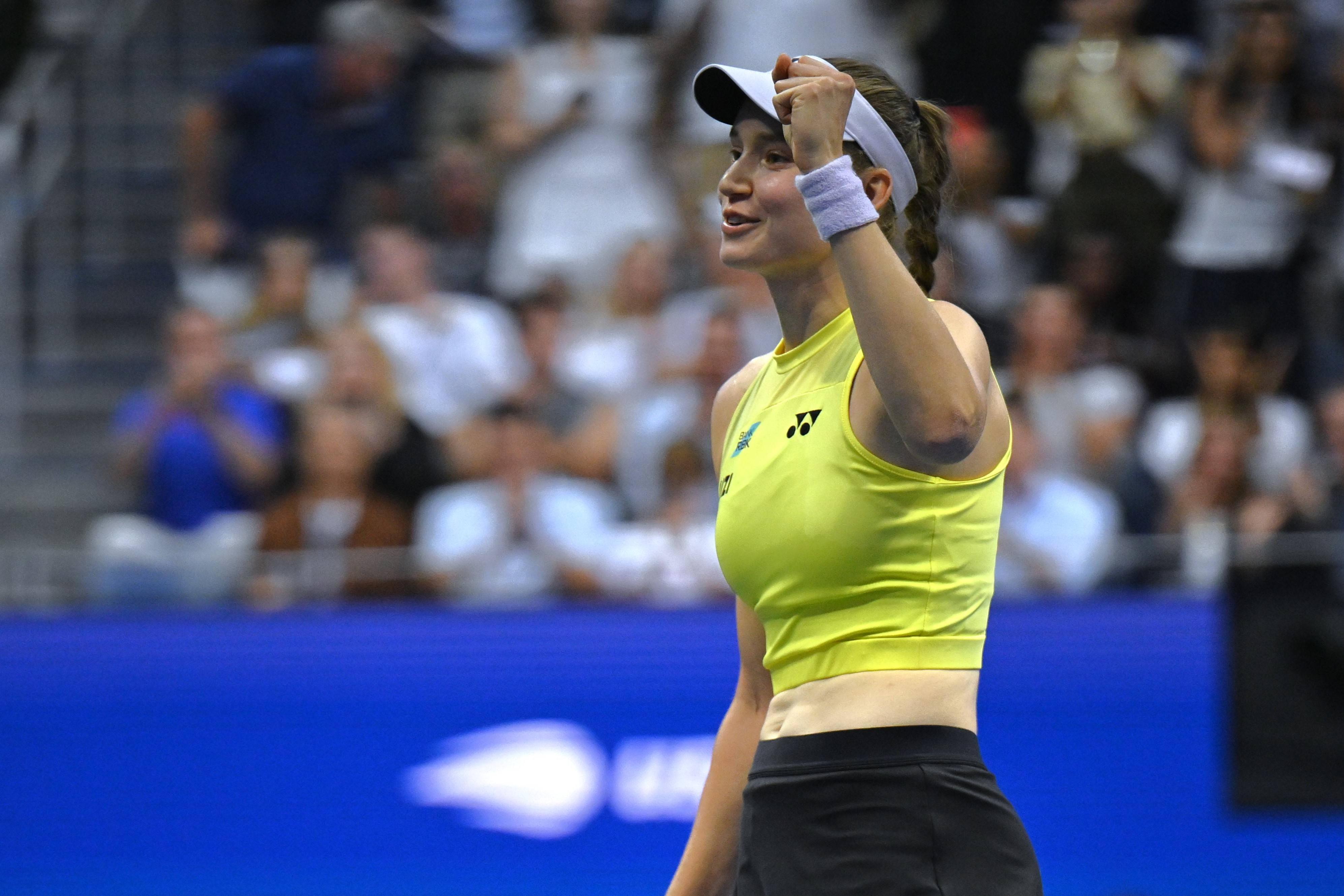 Elena Rybakina após vencer o Open dos Estados Unidos