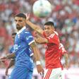 Claudio Echeverri, 20 anos, estreou-se pelo Benfica, no jogo com o Gil Vicente e deixou água na boca dos adeptos — Foto: Sérgio Miguel Santos