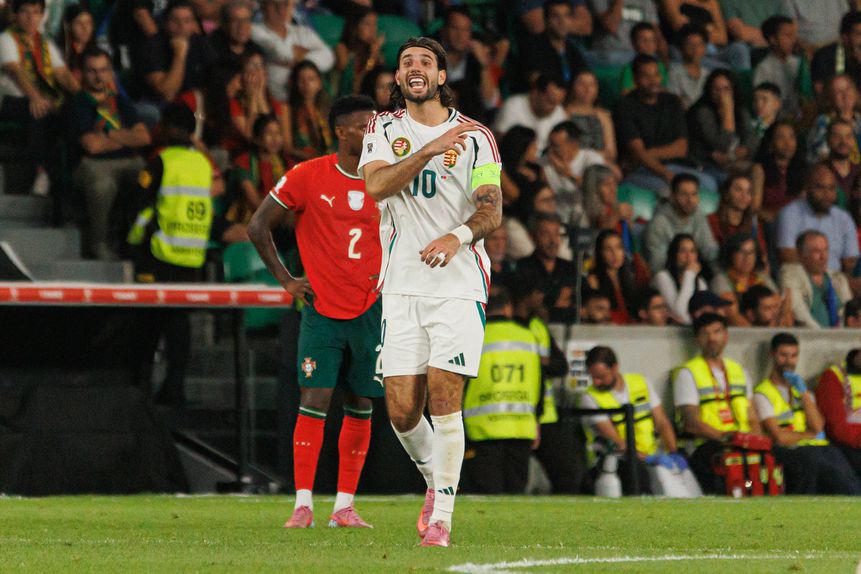 Szoboszlai celebra o golo do empate da Hungria frente a Portugal
