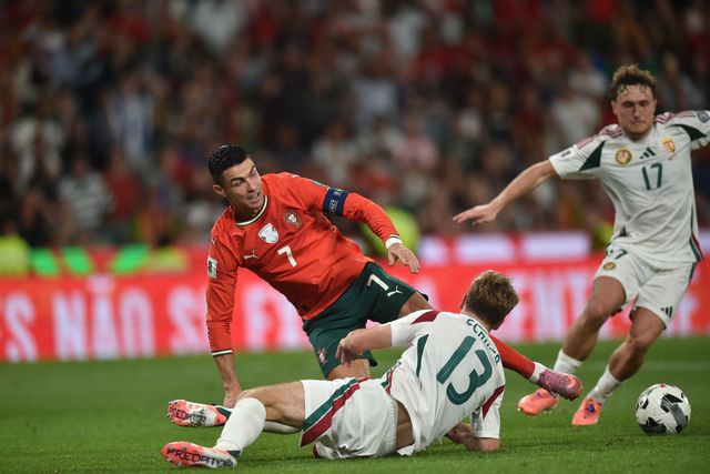 Cristiano Ronaldo bisou mas desta vez os golos só foram quase decisivos... Foto - MIGUEL NUNES