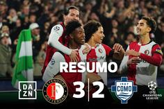 Cinco golos e emoção até ao fim no Feyenoord-Como (resumo)