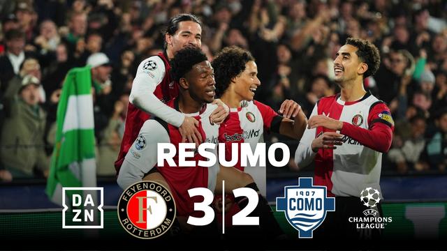 Cinco golos e emoção até ao fim no Feyenoord-Como (resumo)