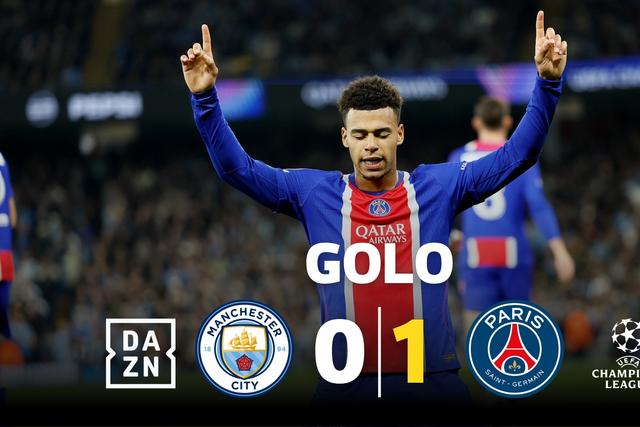 Que finalização! Doué abriu assim o marcador no Etihad contra o Manchester City